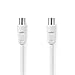 Produktbild Nedis Koaxial Kabel | IEC (Coax) Stecker | IEC (Coax) Buchse | Vernickelt | 75 Ohm | Doppelt geschirmt | 1.50 m | rund | PVC | Weiss | Plastikbeutel