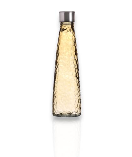 WESTCRAFT Glaswasserflaschen 750 ml Vintage luftdichte Saft Getränke Wasserflaschen mit Schraubverschluss Deckel Kühlschrank Servieren Aufbewahrung farbige transparente geprägte Glasflaschen