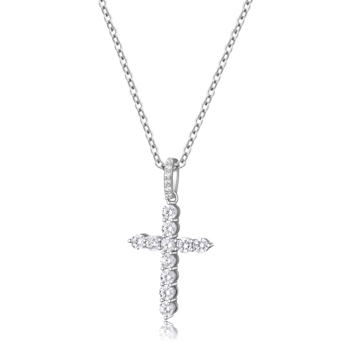 Kenivira Collar Cruz Para Mujer Collar De Plata Esterlina s925 Con Colgante Cruz Collares De Cruz De Plata Para Mujer Regalos De Joyería De Oro De Moda Para Mujeres