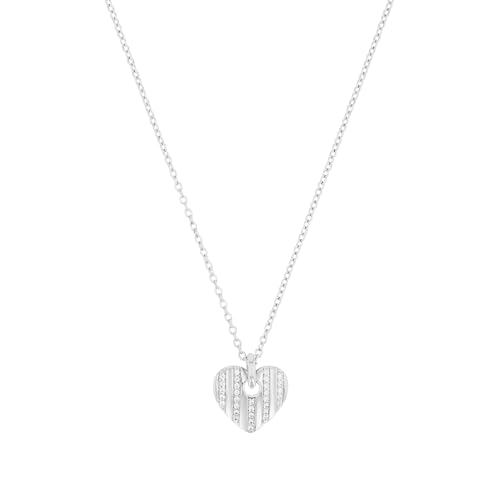 Collier en argent 925 s.Oliver pour femme orné d'un pendentif cœur étincelant en zircone