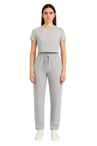 Pantalon de jogging femme sans serrage aux chevilles en polaire fine