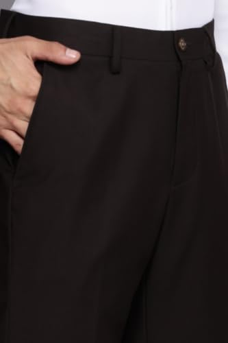 Image of Louis Philippe Men's Regular Fit Fashionable Pleated Trouser Work Ready Solid Formal Trouser