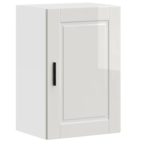 vidaXL Porto Kitchen Wall Cabinet - White High Gloss Engineered Wood Spacious Storage with Durable Design