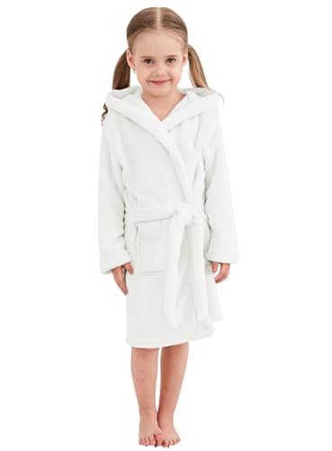 Umeyda Girls Fleece Hooded Robes, Warm Printed Bath Robe for Kids Soft Fuzzy Bathrobe for Gifts4