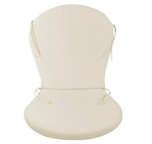 CHELY INTERMARKET Cojines Guitarra Exterior Packs 90x48x4cm Algodón Poliéster Cremallera Cordones Ajuste Universal Suave Jardín Terraza Playa Piscina Comodidad (Blanco Hueso, Pack x2)