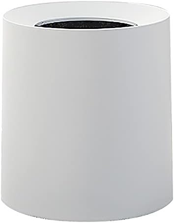 Modern Round Waste Basket - 2.1Gal/8L Open Top Trash Bin - White Garbage Can with Removable Plastic Bin - Keeps Liner Bag Hidden - Bathroom Garbage Can or Trash Can for Kitchen - Minimalist Office Trash Can