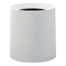 Modern Round Waste Basket,2.1Gal/8L Open Top Trash Bin,White Garbage Can with Removable Plastic Bin,Keeps Liner Bag Hidden,Bathroom Garbage Can or Trash Can for Kitchen,Minimalist Office Trash Can