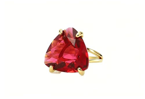 Bague Tourmaline Rose en Trillion, le cadeau d'anniversaire d'octobre idéal