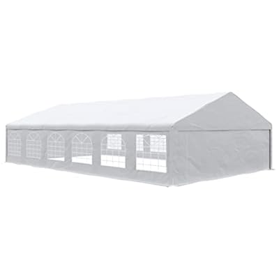 FANCUF 39 X 23 Ft Carport Large Outdoor Canopy Tent with Removable Sidewalls and Windows,White Tents for Parties,Wedding