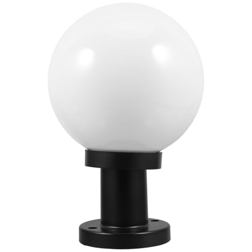TOVINANNA Acrylic Lamp Post Globe with Base, Globe Lampshape, 7.8inch Lampshade Decorative Light Fixtures for Outdoor Garden Light Solar Ball Post Lights
