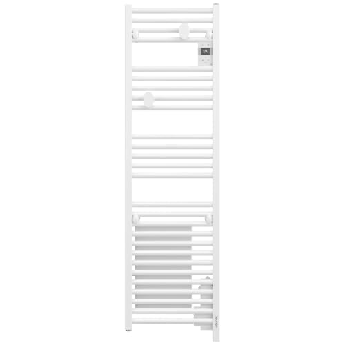 Radiateur sèche-serviettes connecté étroit avec soufflerie Doris Néo - 1500W (500W + 1000W) - Blanc brillant