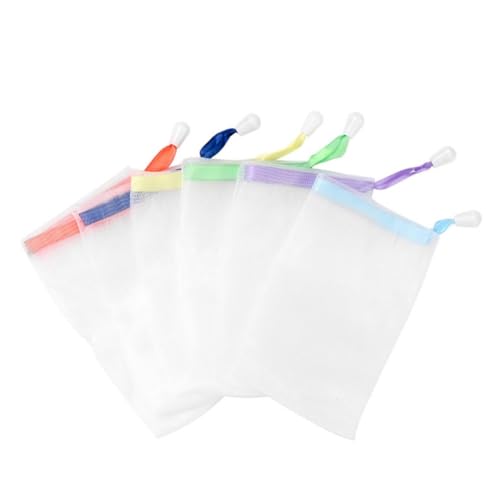 Hohopeti Bolsa Jabón Malla Net Portátil para Limpieza Facial Corporal Unidades Coloridas Diseño con Cordón para Fácil Cierre para Guardar Jabón Artesanal y Uso Diario
