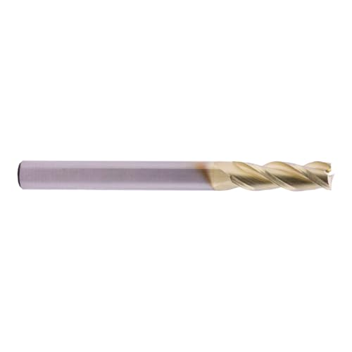 Image of 5Pcs 3 /16 inch 3 Flute Solid Carbide Square End Mill, ZrN Coated for Aluminum | 37 Helix, 3 /16 inch Cutting Dia, 3 /16 inch Shank Dia, 5 /8 inch Length of Cut, 2 inch Overall Length, for Milling Aluminum and Copper