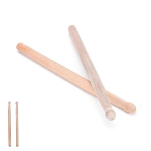 1 par de baquetas para batería, Winspeed 5A clásicas de madera de arce, para estudiantes y principiantes, accesorios de percusión musical (25 cm) miniatura 6