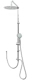 Regendusche ohne Armatur Duschset aus Edelstahl für Dusche und Badewanne mit Wandhalterung Shower Set Duschsystem höhenverstellbar Duschstange Duscharmatur Set Chrom