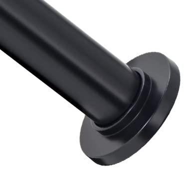 Tension Curtain Rod - Spring Tension Rod for Windows or Shower, 43 to 72 Inch. Warm Gold (Black)