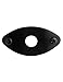 Bogart Guitar Jack Socket Plate Curved Oval Football Style Output Jack Plate Compatible with Les Paul Ibanez Jackson Guitar or Bass with Mounting Screws Black. (HJ 003-BK)