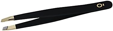 Kashoki Schräge Pinzette mit Hülle, 10 g, Modern, Schwarz, Legierter Stahl