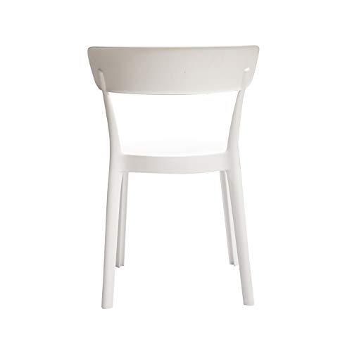 Amazon Basics White, Armless Bistro Dining Chair-Set Of 2, Premium Plastic #TOP4