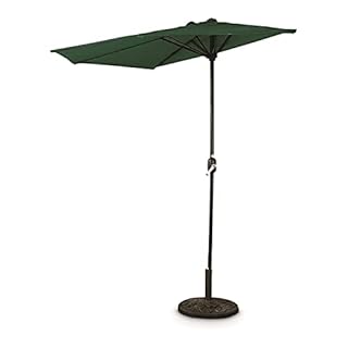 CASTLECREEK Half Round Patio Umbrella, Outdoor, Garden, Deck, Balcony Shade 8 Feet Hunter Green
