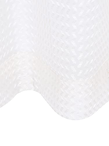 Image of Set of 2 Pcs Sheer Premium Lightweight Tissue Fabric Solid Cream Color Eyelet Long Door Curtain, 2 Pc Long Door Curtain 8ft