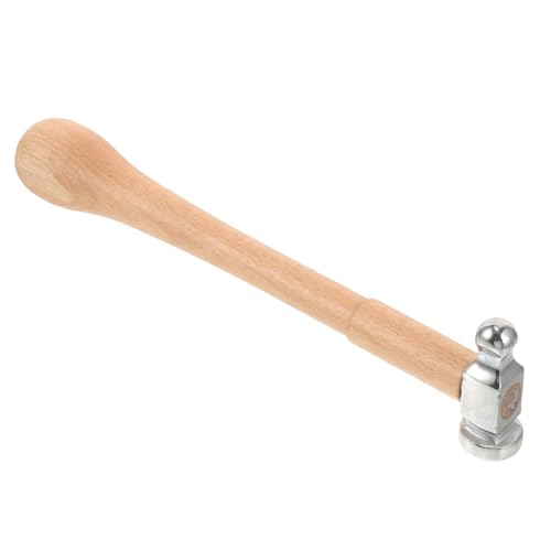 Mikikit Round Head Hammer for Jewelry Making Polishing Stamping Essential Craft Tool for DIY Enthusiasts Handle for Adjusting Ring