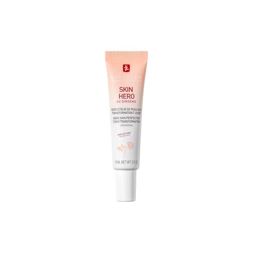Erborian - Skin Hero con Ginseng Blanco - Tratamiento Facial No Tinte Perfeccionador de Piel Natural en 7 Días con Ácido Hialurónico - Cuidado Cosmético Coreano - 15 mL