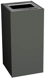 Stratus Series Commercial Trash Recycling and Waste Receptacle Bin Modern Style with Slate Gray Finish, Single Bin with Full Opening for Waste Trash or Recycling