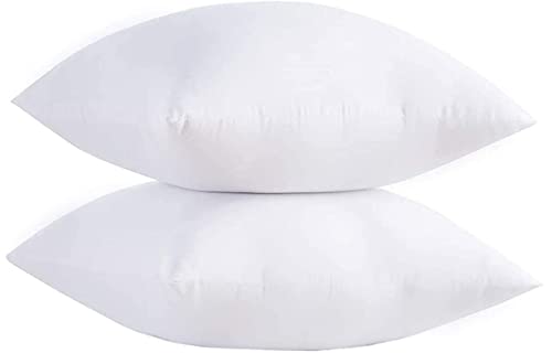 Adam Home Cushion Inserts 60cm x 60cm (24" x 24" inches) Quick Rebound Fluffy White Cushion Inner, Perfect Hollowfibre for Sofa Cushion Pads (Pack of 2)