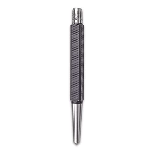 Starrett Steel Center Punch with Square Shank and Knurled Finger Grip - Hardened and Tempered, 5