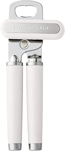 Image of KitchenAid Classic Multifunction Can Opener and Bottle Opener Easy to Use, Razor Sharp Stainless Steel Cutting Wheel, Soft Ergonomic Handles, White 8.34-Inch (Pack of 12)