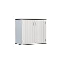 HOMSPARK 37 Cu.Ft Outdoor Storage Shed Weather Resistant, Resin Storage Sheds & Outdoor Storage Box for Backyard Garden Patio Lawn, Multi functional | Double-wall Shed with Lockable Doors,(Light Gray)