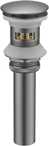 DXEAIN Tapón de Repuesto for Lavabo, tapón for Lavabo de baño, Gris Pistola, botón for desagüe de Lavabo, Piezas for tapón de desagüe emergente, escurridor de Cobre antirrebote con Cesta.(Gun Gray a)