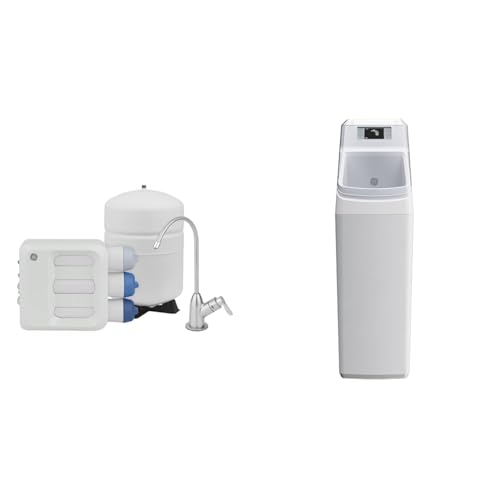 Image of Bundle of GE 3 Stage Reverse Osmosis Under Sink Water Filtration System with Faucet, Reduces Lead, Chlorine, Arsenic + GE Smart Water Softener, 35,000 Grain, Reduce Hard Minerals, Built-in WiFi