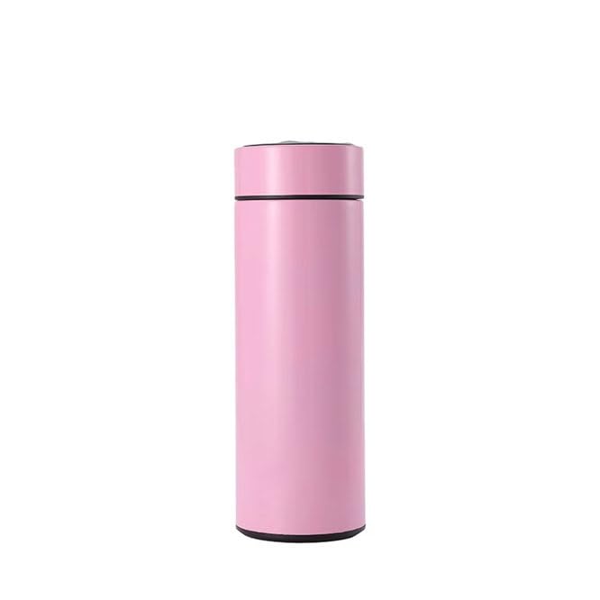 Termo inteligente con pantalla LED Y medidor de temperatura- 500ml, acero inoxidable. (Rosa)