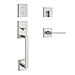 Kwikset 98180-002 San Clemente Single Cylinder Low Profile Handleset Front Door Lock with Halifax Lever featuring SmartKey Security in Satin Nickel