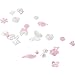 diyhub 250Pcs 3D Flatback Resin Beads Pink White Resin Flower ABS Rose Embellishments Charms Beads for DIY Crafts