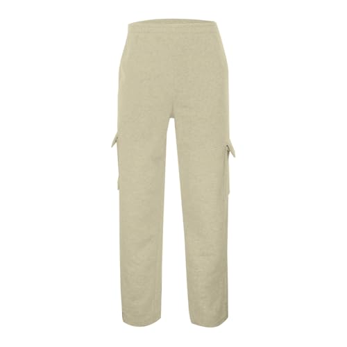 Men's Cargo Sweatpants Casual Loose Wide Leg Open Bottoms Trousers Elastic Waist Jogger Trackpant with Pockets Hiking Outfits3