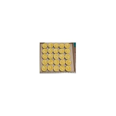 Pack of 25 Pure Beeswax Tealights Cover