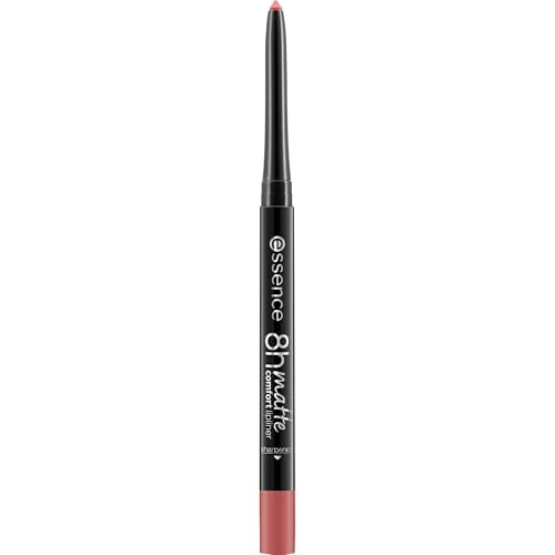 essence 8h MATTE comfort lipliner, Nr. 20, Braun, langanhaltend, sofortiges Ergebnis, matt, vegan, wasserfest, ohne Konservierungsstoffe, ohne Parabene, 1er Pack (0.3g)
