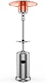 GarveeLife 48000 BTU Propane Heater for Outdoor Use, Heavy Duty Patio Heater with Round Table, Stainless Steel Burner with Wheels, Outdoor Portable Heater for Deck Garden