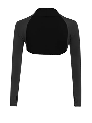 Aislor Kids Girls Ballet Dance Wrap Tops Long Sleeve Open Front Shrug Bolero Cardigan Shawl Wrap Cover Up Dancewear