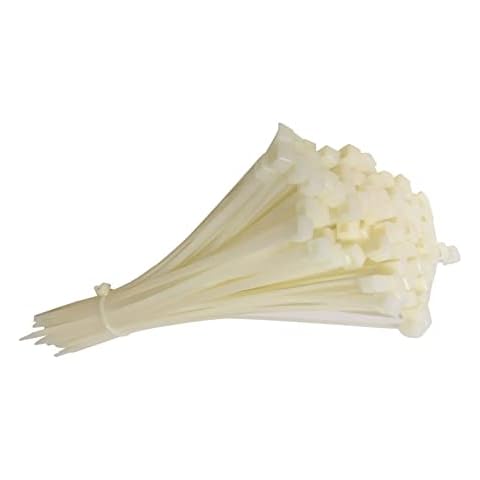 Cable Ties Premium Tie Wraps Durable Strong Nylon Zip Ties Perfect for Home, Office, Garden, Garage, DIY, Workshop, Electricians, Trade and Other Events (100mm x 2.5mm, White) Cover