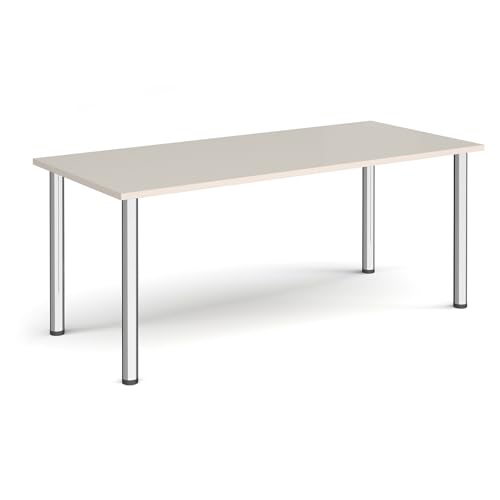 Image of Rectangular radial leg meeting table - chrome legs, Light Grey, 1800