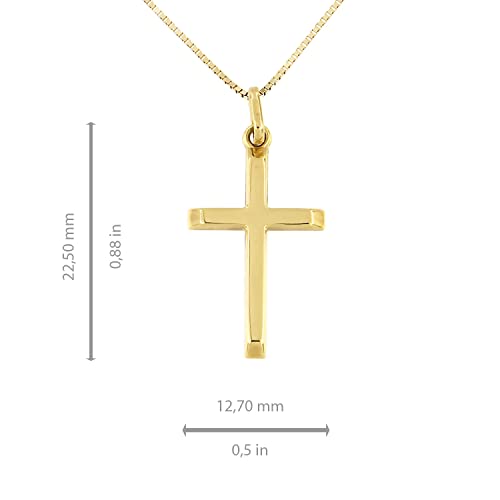forme di Lucchetta - 14 Karat Gold Cross, Small Religious Pendant Necklace 18 inch - 14k Christian Cross with Adjustable Chain for Womens - Authentic Italian Religious Gifts Jewelry3