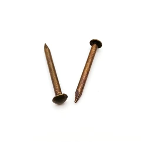 100pcs Clavos de Cabeza Redonda de Latón Antiguo de 1.2x8mm para Bisagras de Muebles Caja de Joyería miniatura 4
