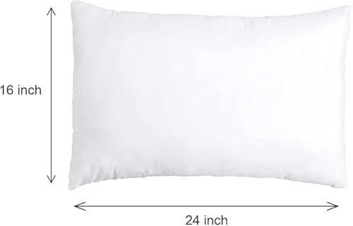 Image of Microfiber Pillows Set of 6 Height Adjustable with Stripes for Sleeping | Set of 616x24 inch - White 6, King (U.K. Standard)| (2, White)