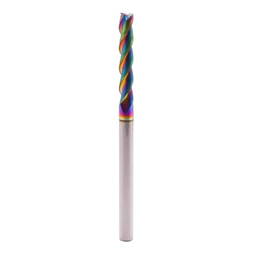 Image of 1 /4 inch 3 Flute Solid Carbide Long End Mill, 4 inch Overall Length, DLC Coated | 37 Helix, 1 /4 inch Cutting Dia, 1 /4 inch Shank Dia, 1-1 /2 inch Length of Cut for Milling Aluminum and Copper, Square End