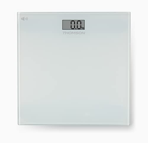 Thomson Talk Mass 4 - Báscula De Voz En Francés - Muy Fácil De Usar - Volumen De Sonido Ajustable - Gran Pantalla Lcd Para Una Fácil Lectura - Garantía De 2 Años
