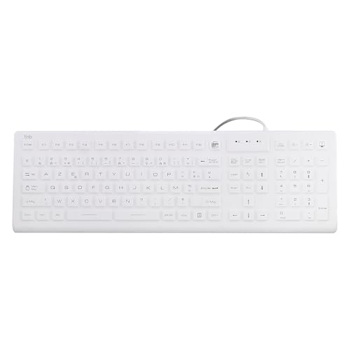 T'nB - Clavier Filaire Médical 100% Etanche certifié IP68, Résiste à l'eau et à la Poussière,...